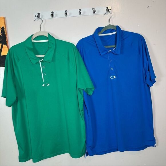 Oakley Men's Green and Blue Polo Shirts - Picture 5 of 11